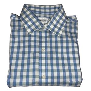 Van Heusen Classic Fit Blue Plaid Button Down Shirt - 15.5 32/33